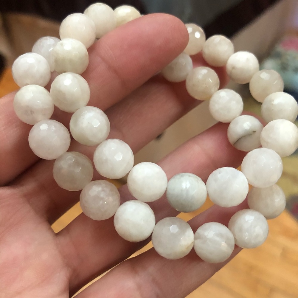Genuine 10mm faceted Moonstone bracelets